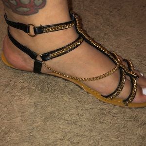 Double strap chain sandal